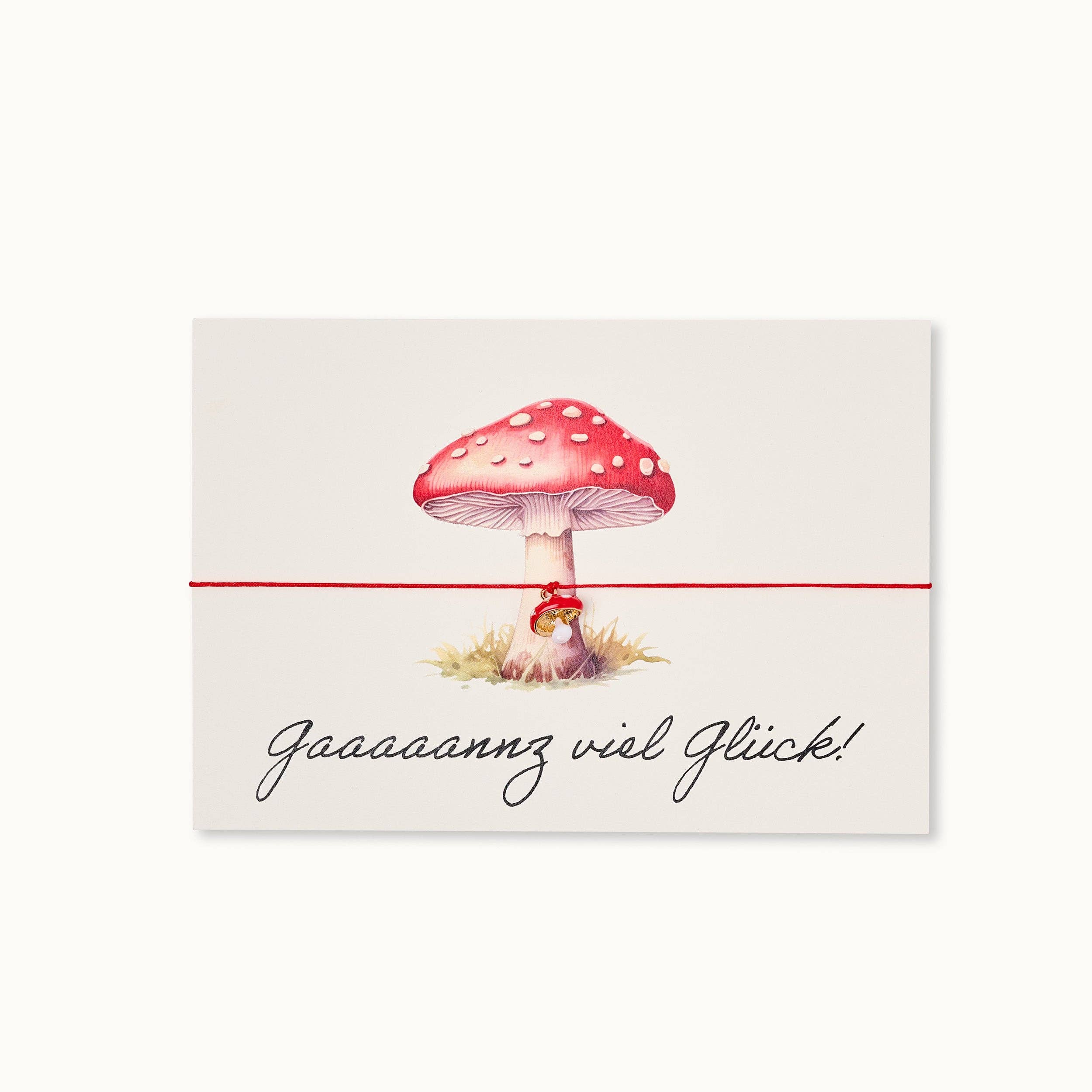 by Vivi. - Wholesale Encouragement Card - Armband-Karte: Gaaaanz viel Glück - Pilz0