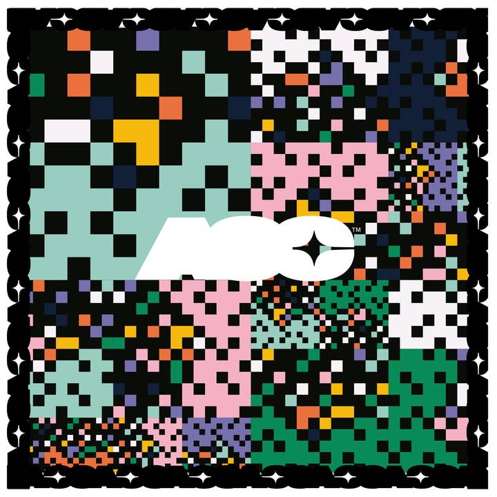 Foulard en soie à fréquence de pixels pour la vente par Agents of Chaos