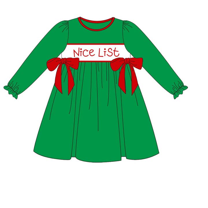 Little Peas - Wholesale Top en broek set - Kinderen - Nice List geborduurde meisjesjurk