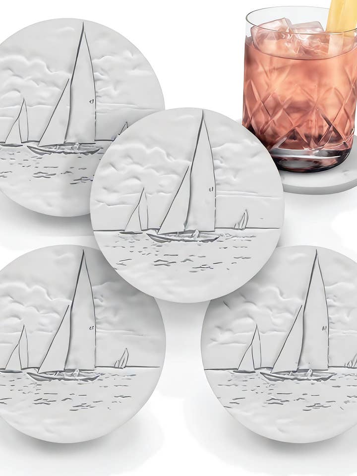 Sailboat Drink Coasters for wholesale by McCarter Coasters