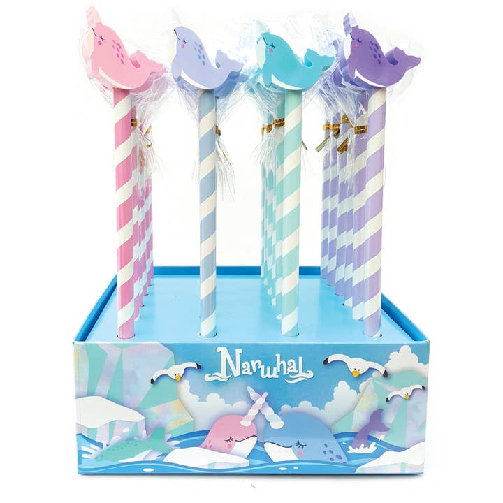 The Piggy Story – wholesale Pencil topper – Child – Pencil/Eraser Topper- Narwhal
