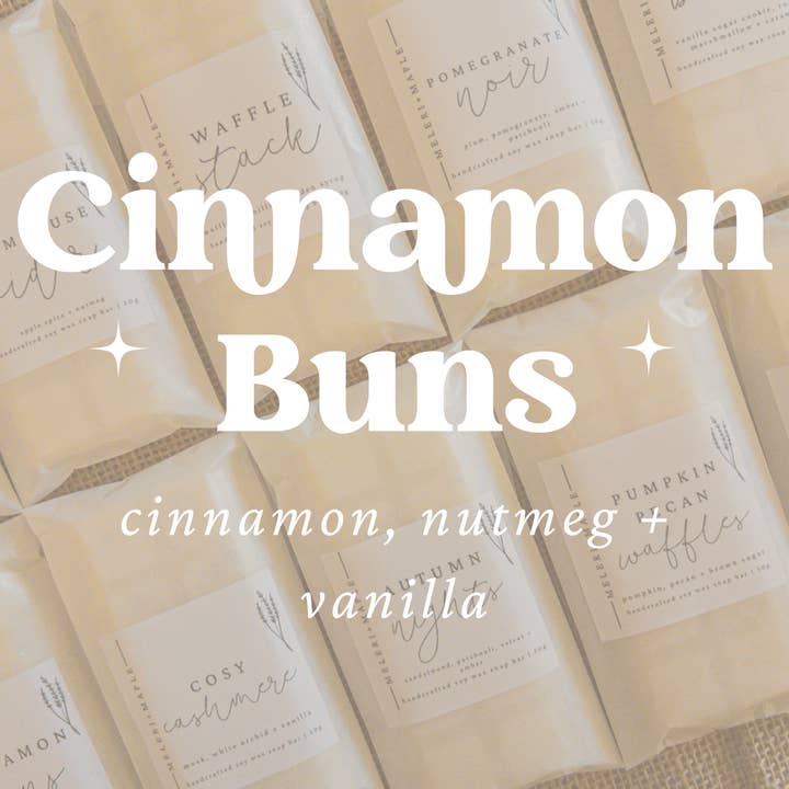 Cinnamon Buns Scented Snap Bar Wax Melt for wholesale by Meleri and Maple Co