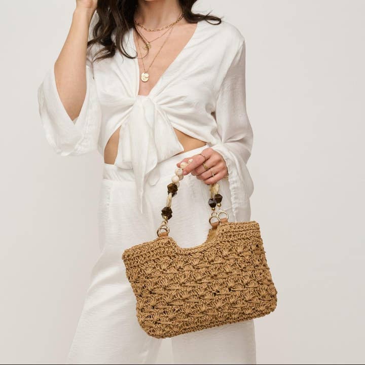 MiMi Wholesale - Wholesale Tote Bag - Women's - 60243 Nora Straw Mini Crochet Tote Bag