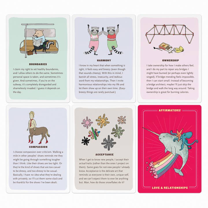 Knock Knock - Wholesale Tarot Cards - Affirmators!® Love & Relationships: 50 Affirmation Cards