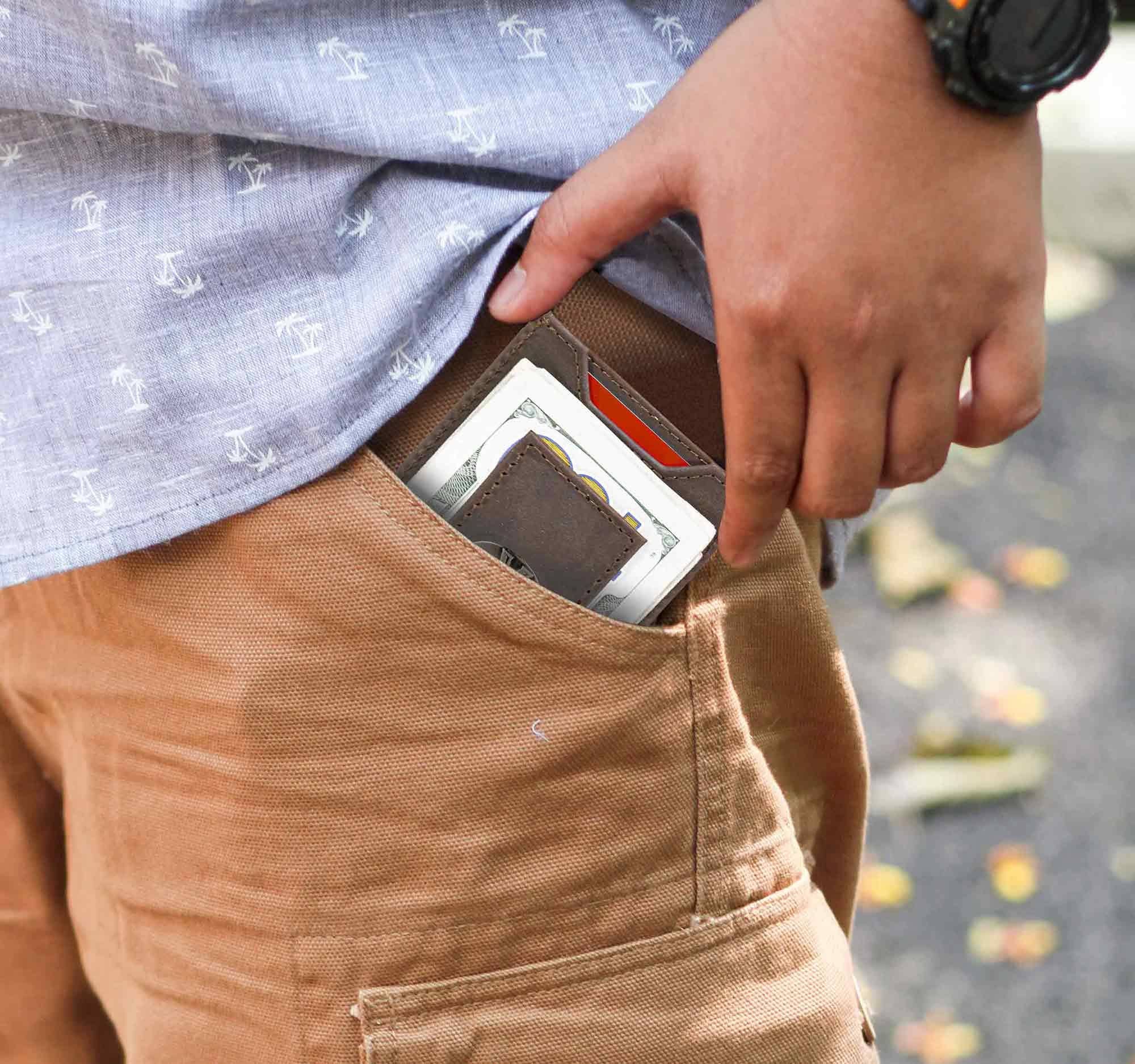 Zep-Pro - Wholesale Wallet - Men's - Georgia Bulldogs Men's Magnetic Front Pocket Old School Camo Leather Wallet.3