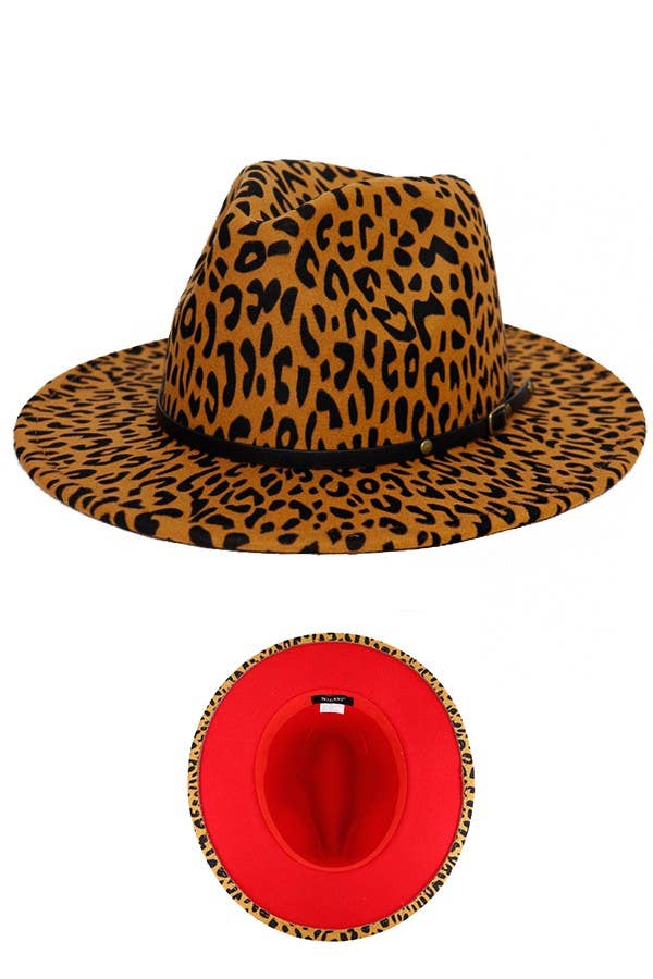 Cap Zone - Wholesale Fedora - Women's - Leopard Red Bottom Fedora6