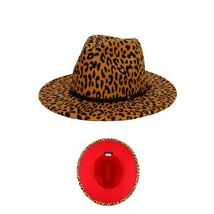 Cap Zone - Wholesale Fedora - Women's - Leopard Red Bottom Fedora6