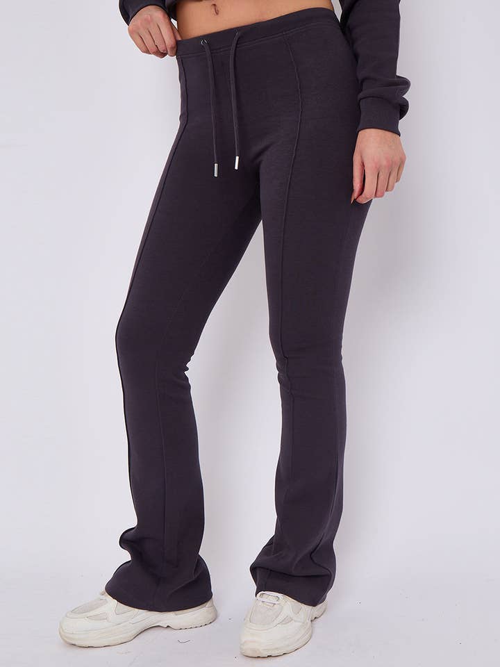 AX Labels - Wholesale Lounge Set - Women's - Interlock Cropped Zip Hoodie and Flared Trouser Set7