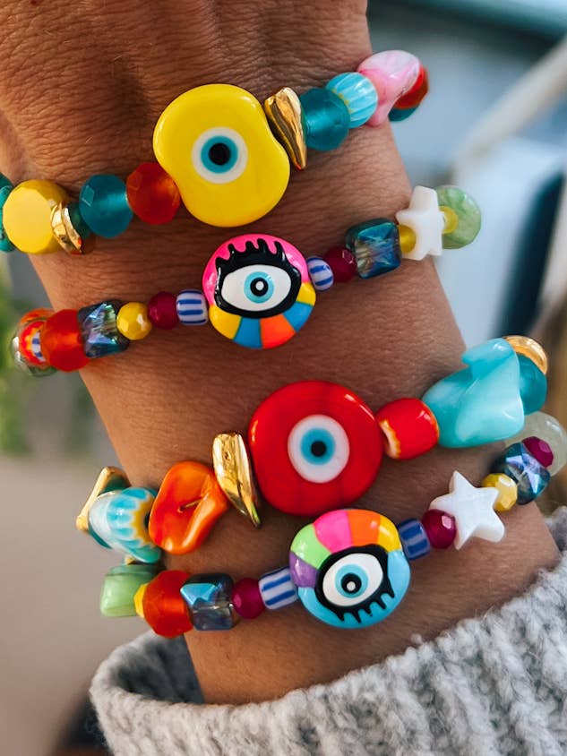 Bracelets d'été en forme d'œil arc-en-ciel pour la vente par Goupi