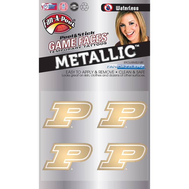 Purdue Game Faces® Temporary Tattoos for wholesale by Fanapeel / Gamefaces