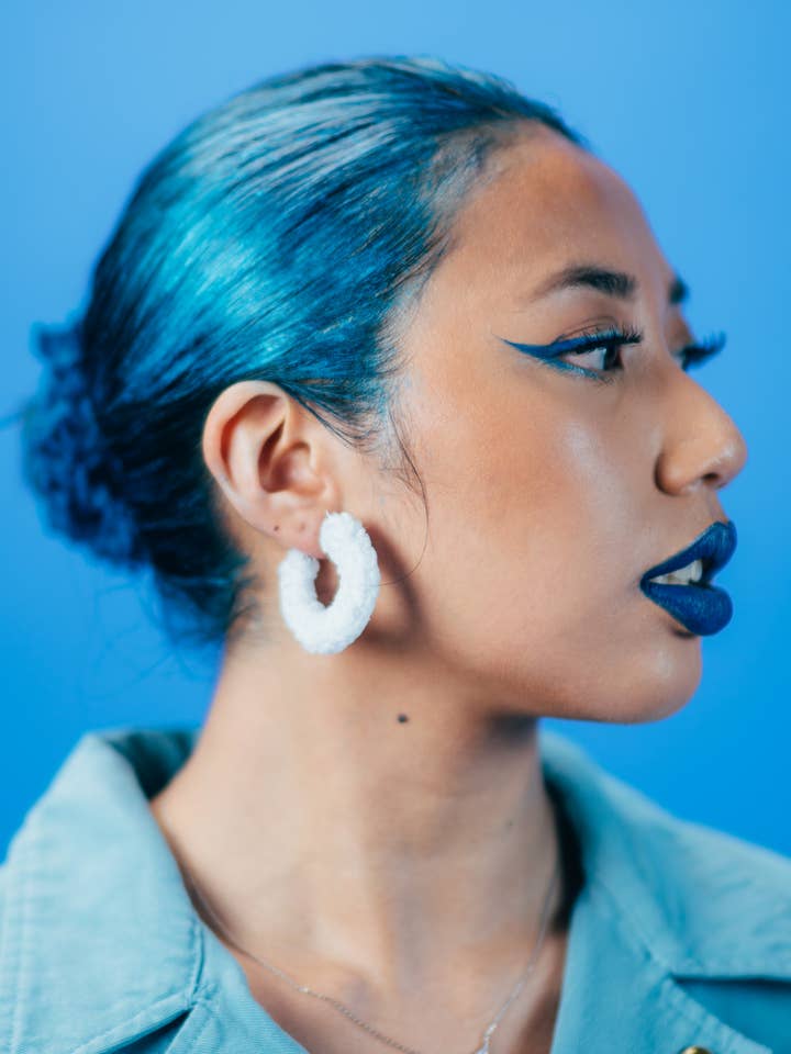 Itty Bitty Sunset Hoops in A Cloudy Dream for wholesale by Seraphtive LLC