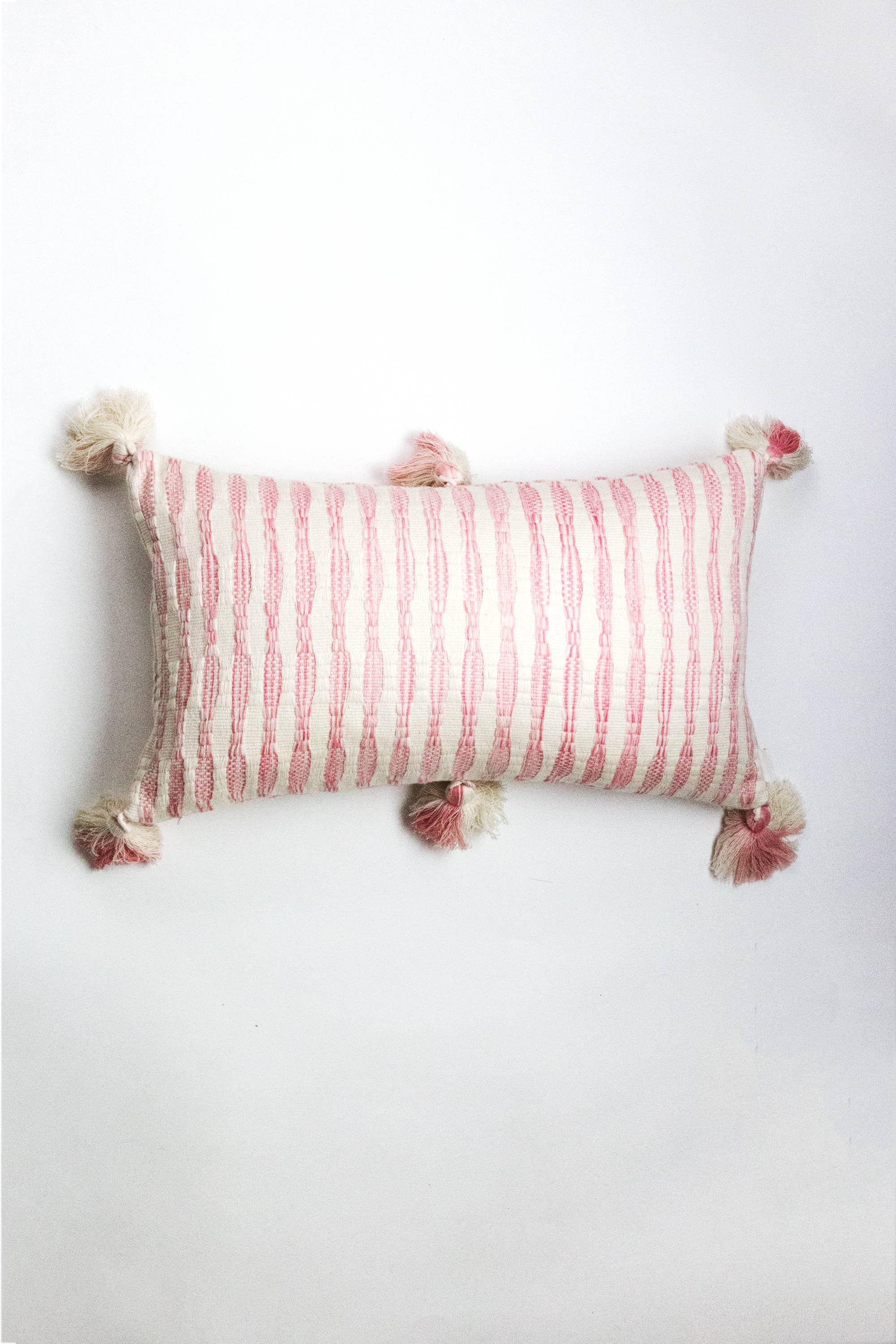 Archive NY - Wholesale Throw/Decorative Pillow - Natural Pink Stripe Antigua Pillow2