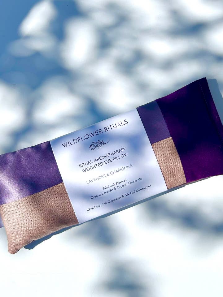 Aromatherapy Weighted Eye Pillow - Chamomile & Lavender for wholesale by Wildflower Rituals