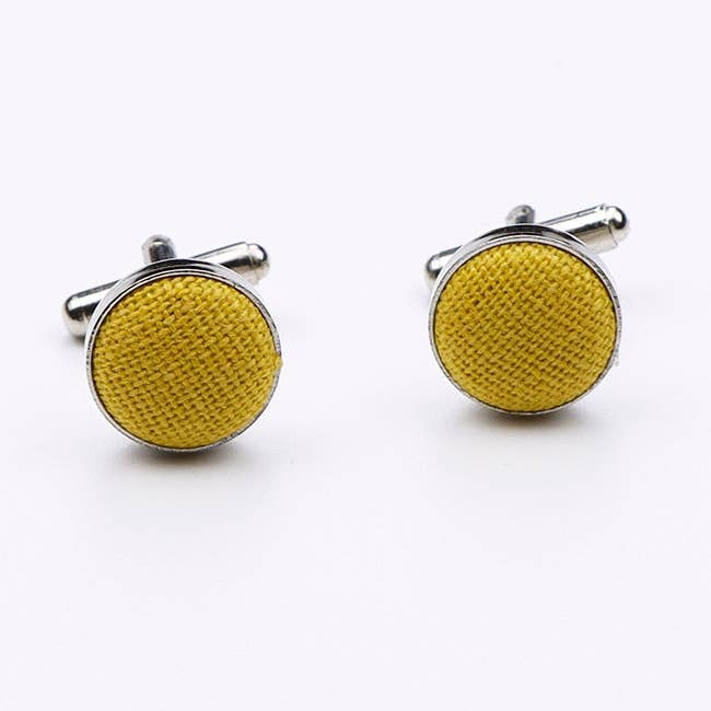 Unipap's - Wholesale Cufflinks - Yellow Cufflinks No. 1 in Linen "Basile"