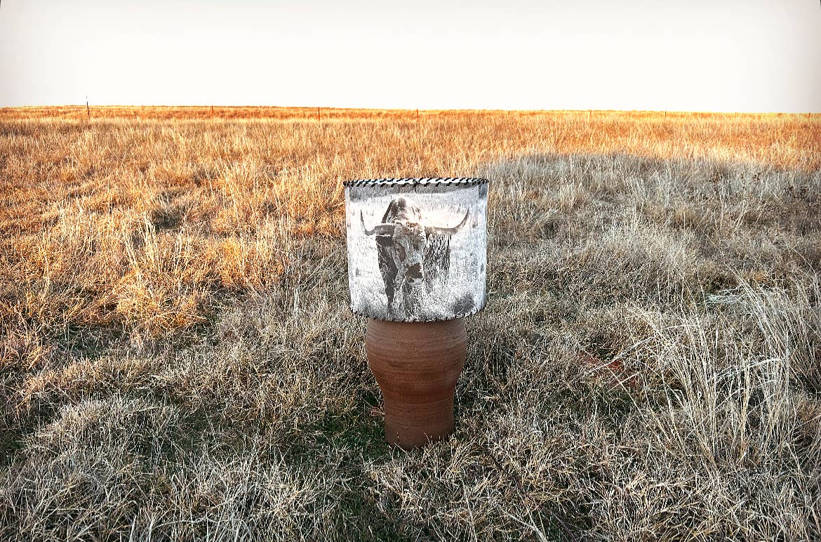 Red Dirt Ranch Clothing Company - Wholesale Lamp Shade - Lampshade Longhorn Bull Large Tall 14inch1