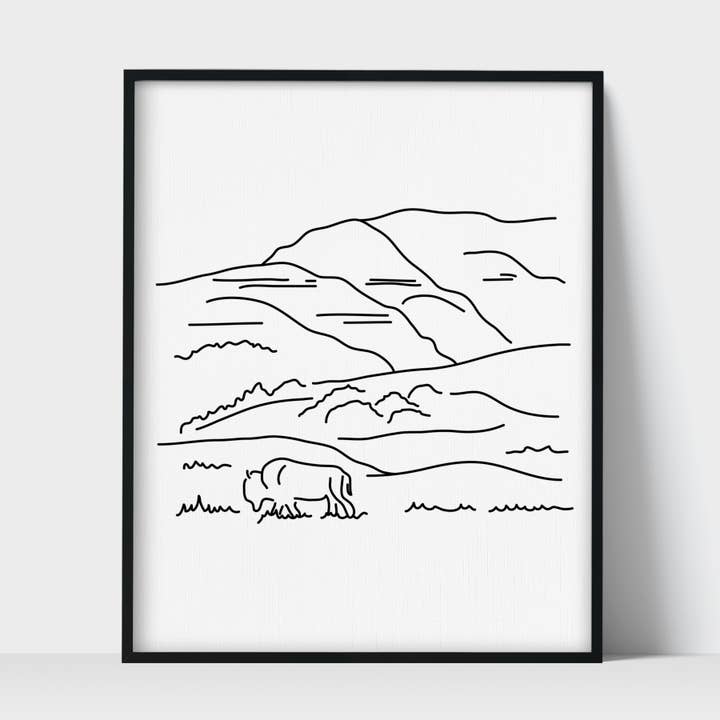 National Park Theodore Roosevelt Unframed Art Print for wholesale by Scenic Route Shop