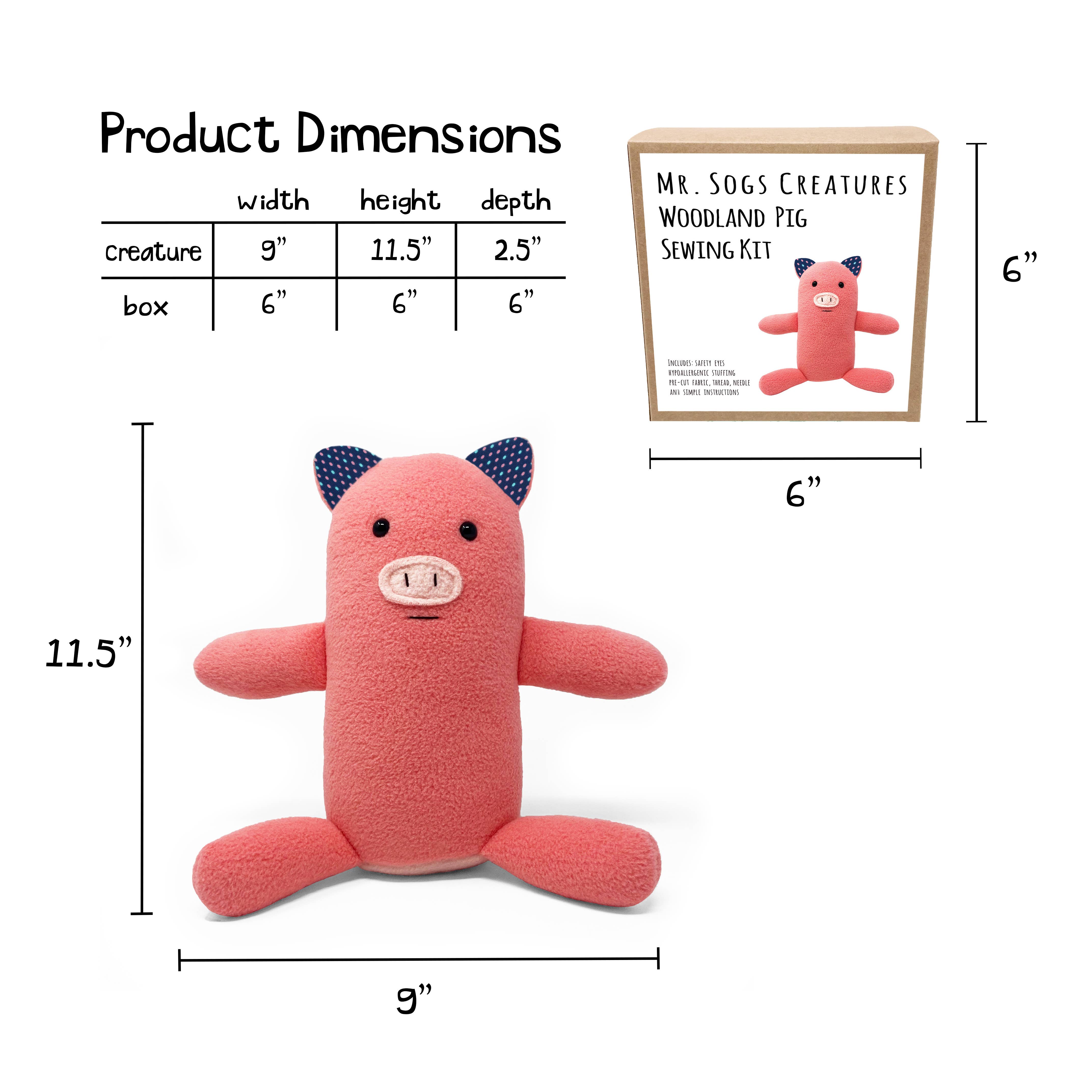 Mr. Sogs - Vendita all'ingrosso Kit per lavoretti fai da te - Bambini - Kit di Cucito Fai-da-te per Peluche Maialino del Bosco3