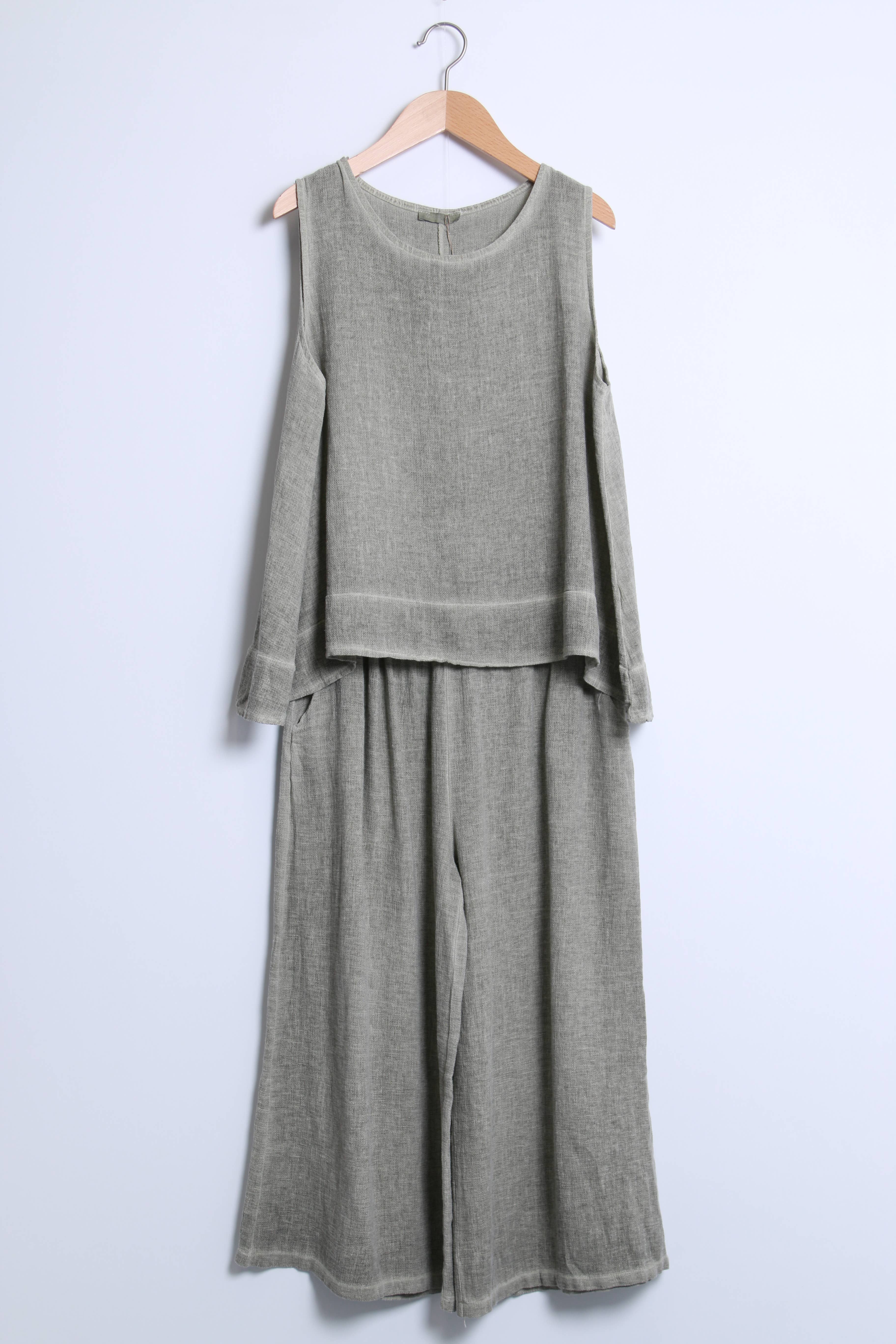 Shyloh - Vendita all'ingrosso Camicetta - Donna - Top ampio senza maniche in lino cotone 1581819