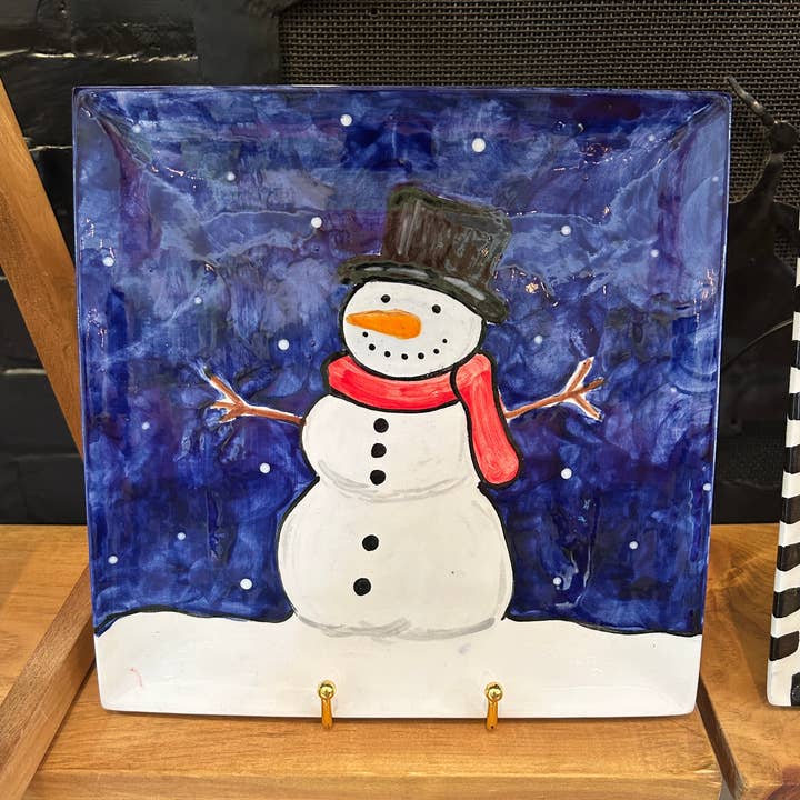 Snowman Ceramic Plate for wholesale by Kricket Lane Designs