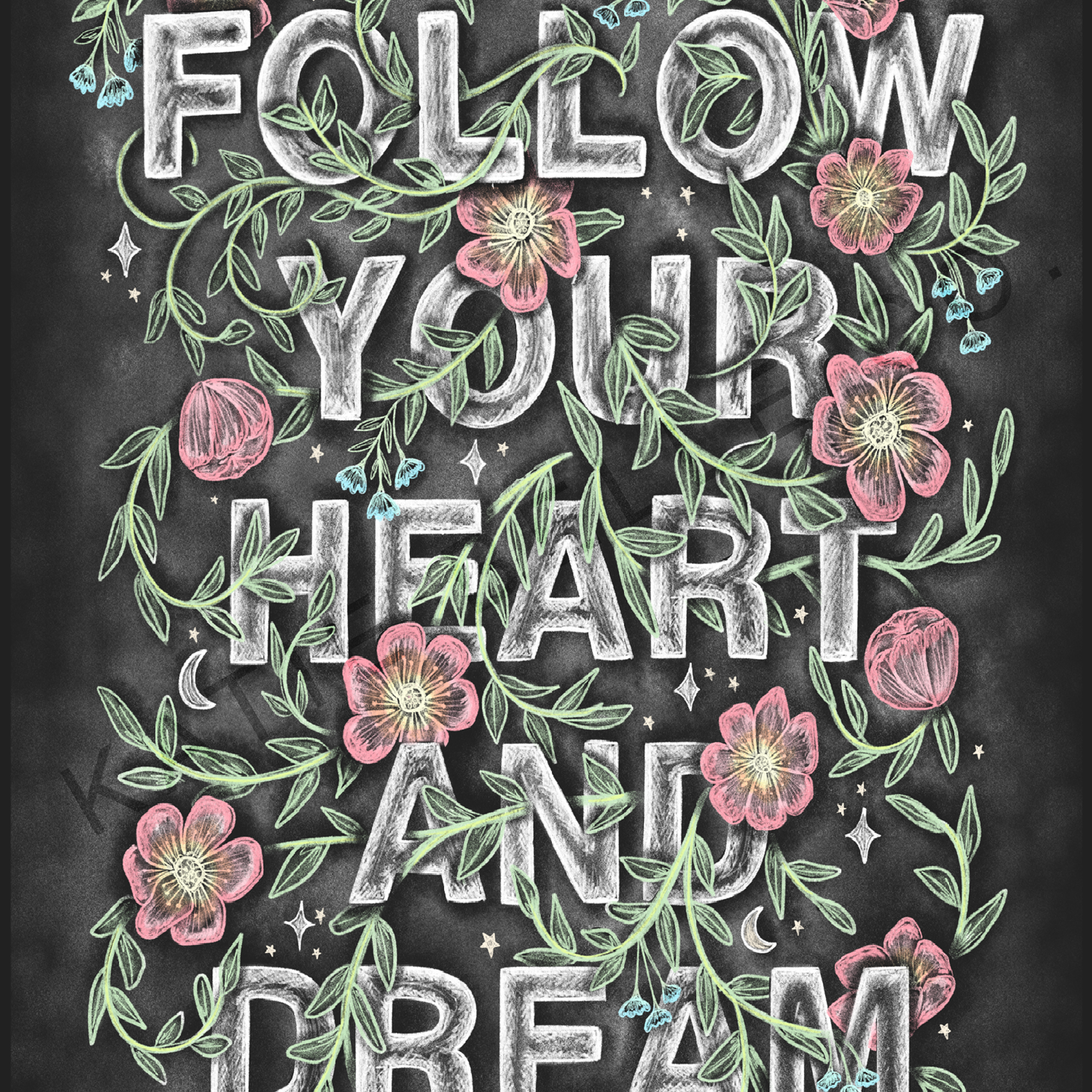 Katie Belle Co. - Vente Affiche d'art - Impression motivante, art positif, art floral, décoration automnale2