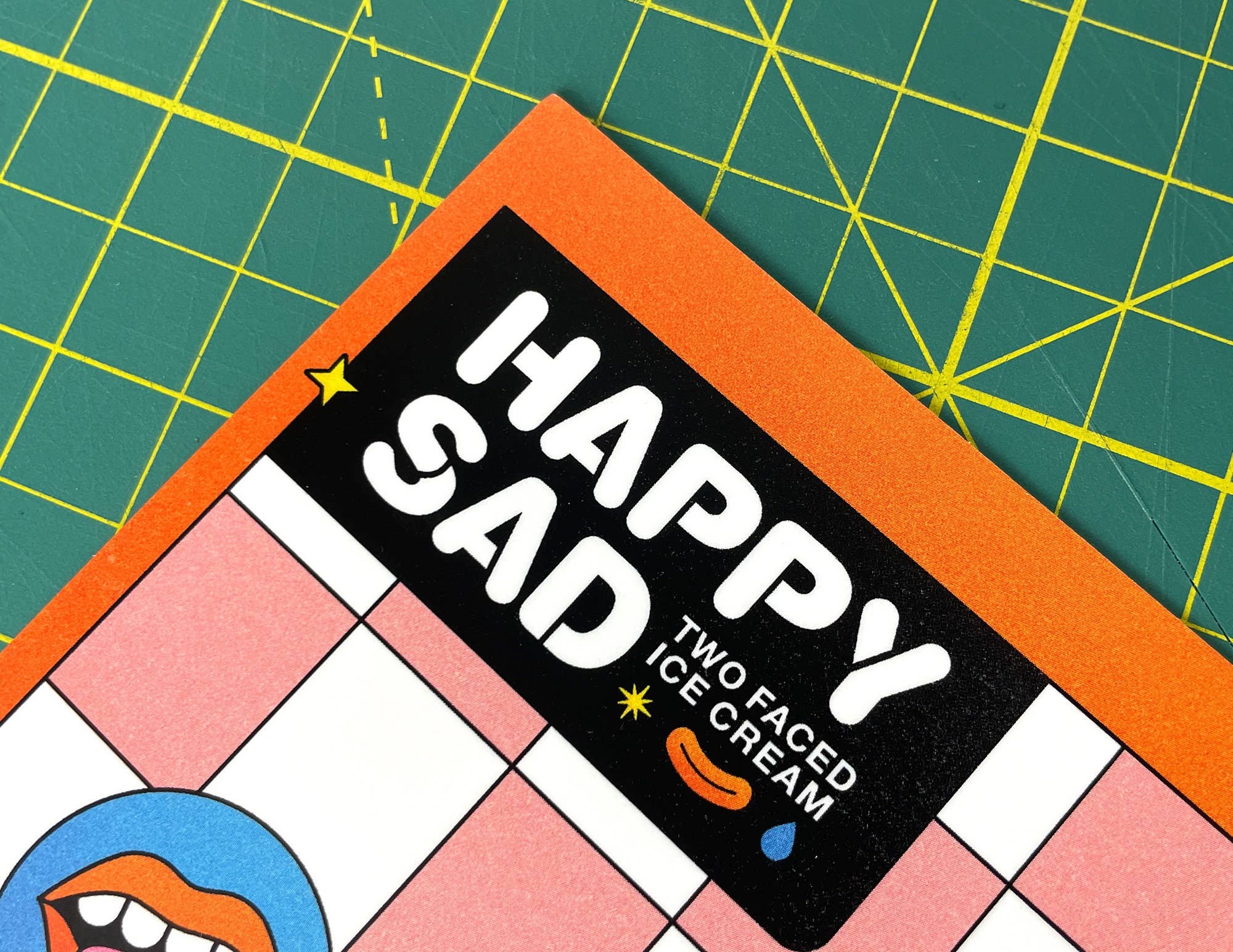 Kidnichols - Vendita all'ingrosso Stampa artistica - Stampa artistica illustrata Happy Sad Ice Cream. Decorazione da parete 5x7. Co2