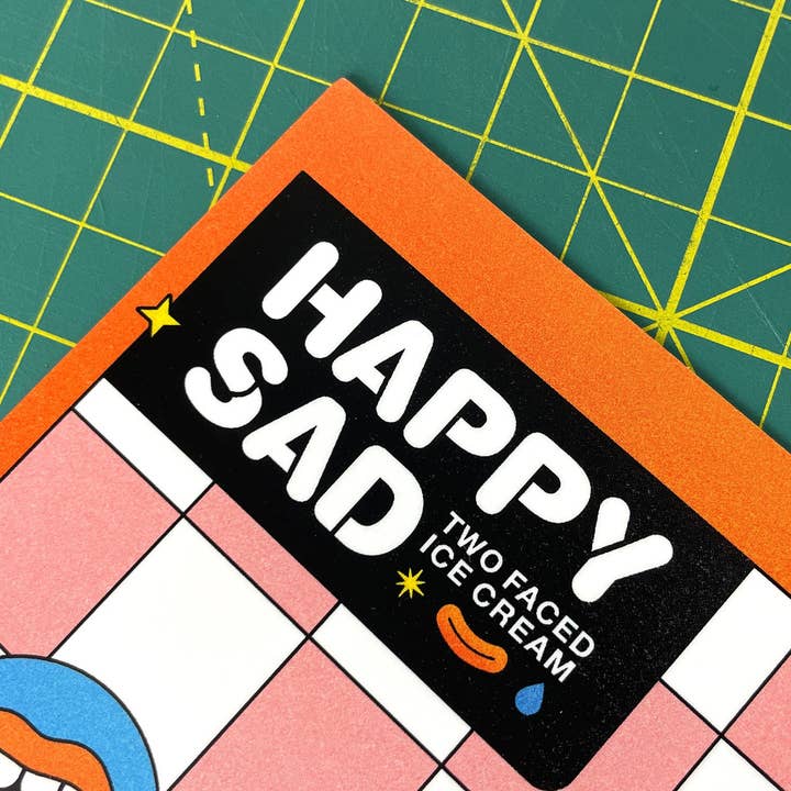 Kidnichols - Wholesale Art Print - Happy Sad Ice Cream Illustrated Art Print. 5x7 Wall Art. Co2