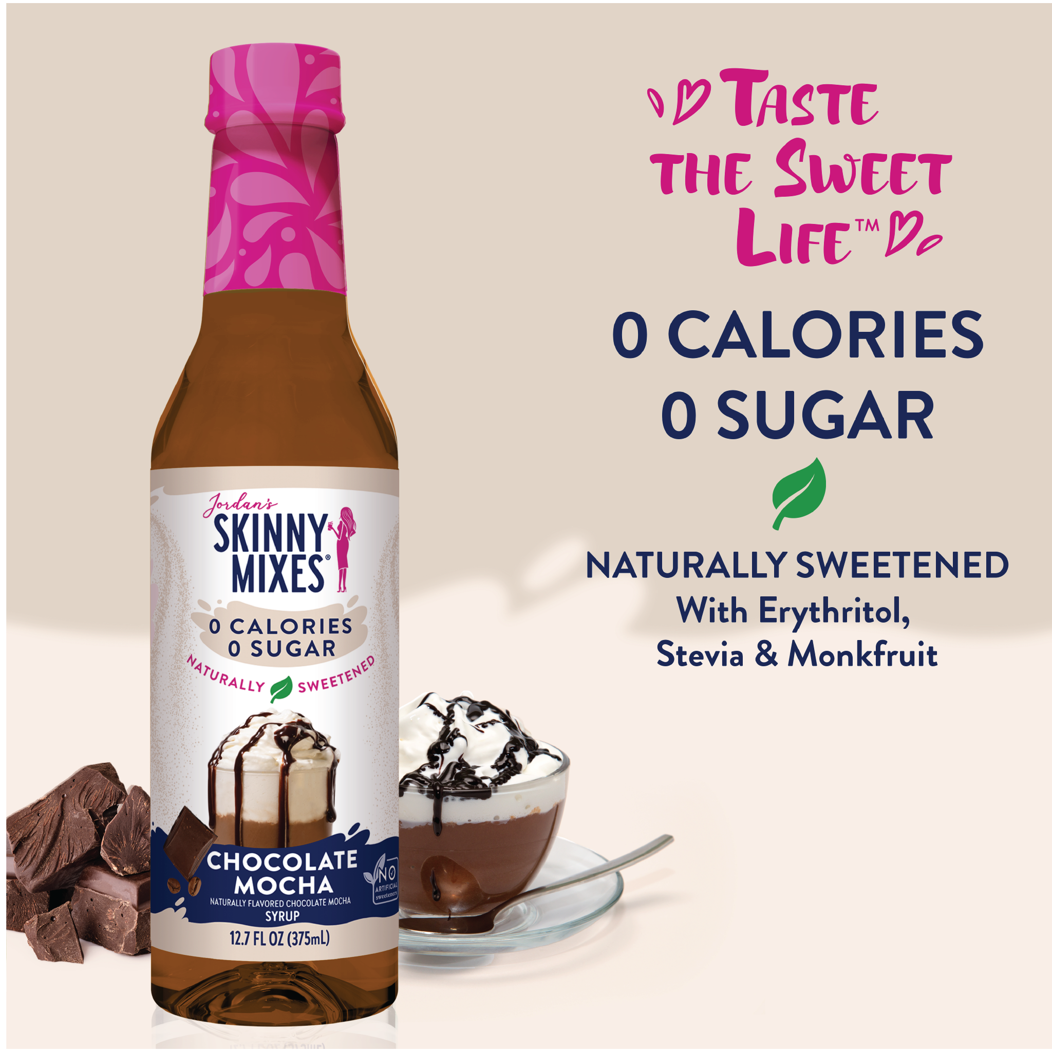 Jordan's Skinny Mixes - Wholesale Flavored Syrup - Naturally Sweetened Chocolate Mocha Syrup - 375ml2