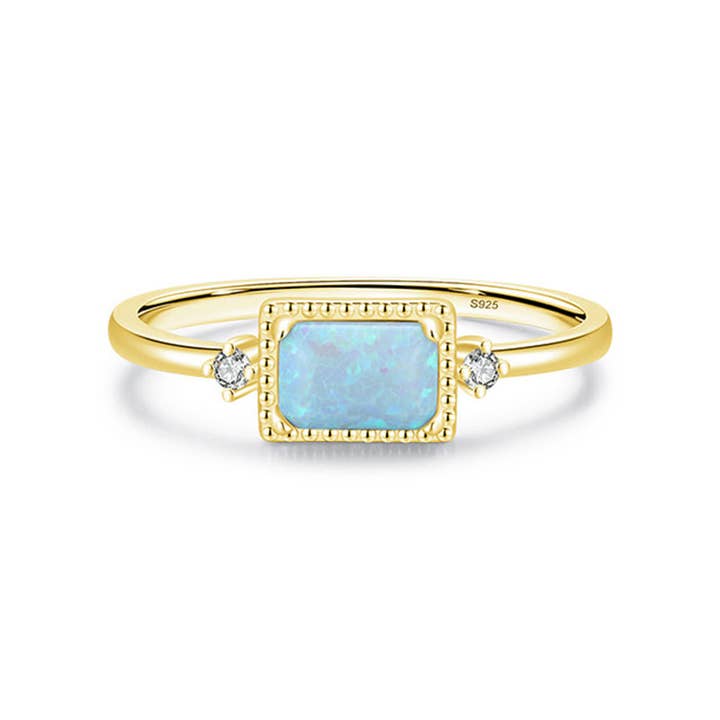 Gioiellin - S925 Silver Jewelry – wholesale Jewellery set – S925 Sterling Silver High-grade Opal Earrings and Ring Set1