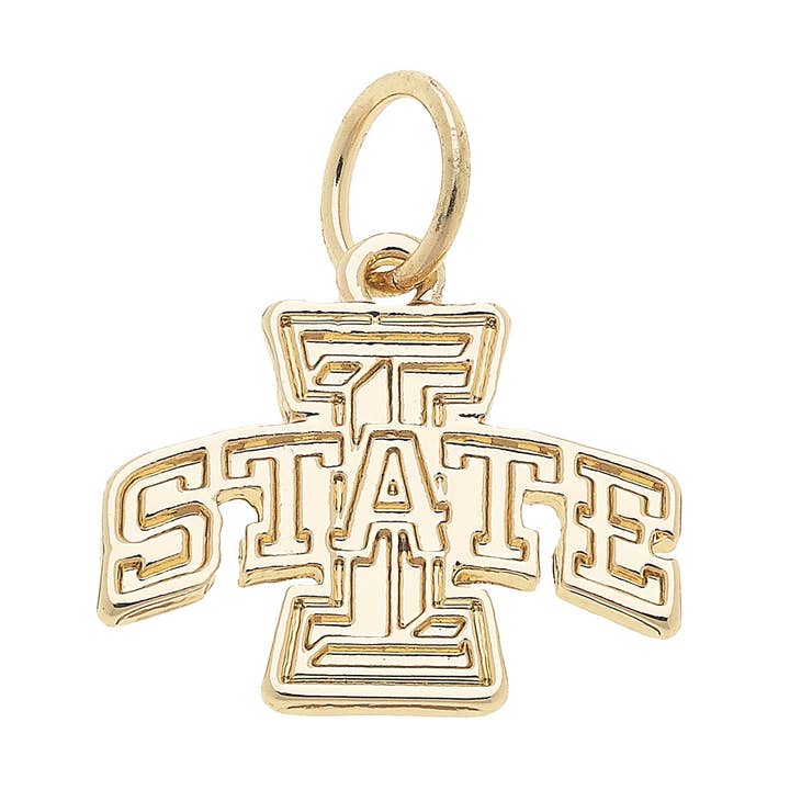 Iowa State Cyclones Shiny Gold Logo Charm for wholesale by Canvas Style