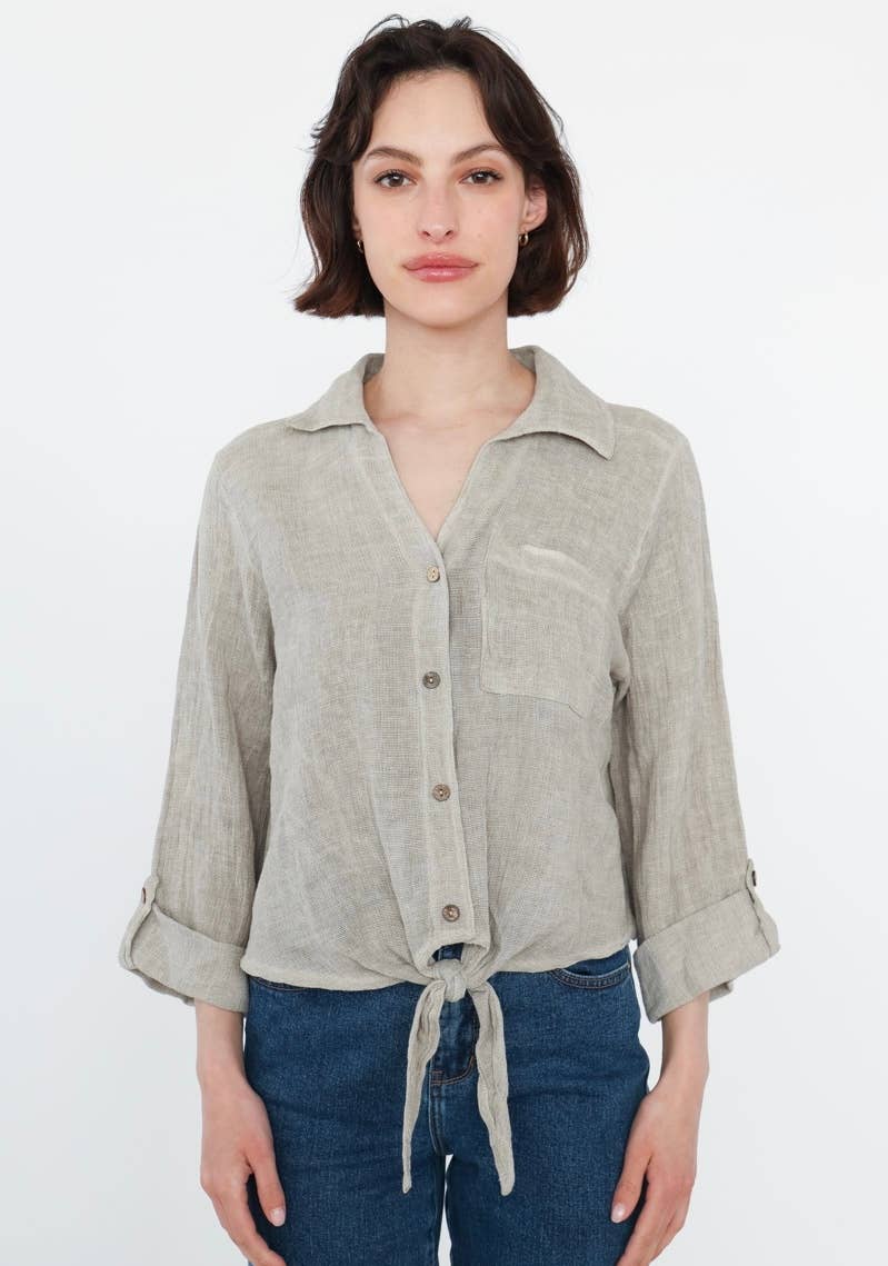 LINEN & COTTON HOUSE – Großhandel Bluse – Damen – Leinenweste 3025 MY VEST12