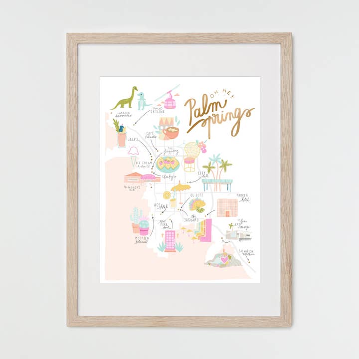 Stampa artistica di Palm Springs con gemme nascoste per la vendita all'ingrosso da parte di HEYMACA