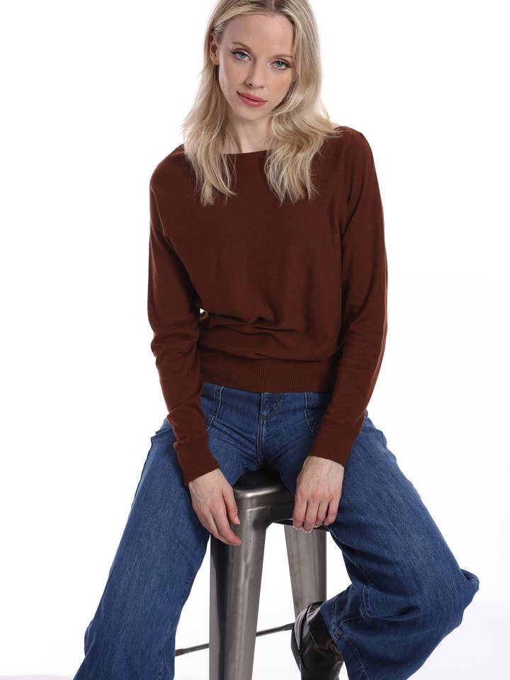 Cotton Cashmere Off The Shoulder Top for wholesale by Minnie Rose