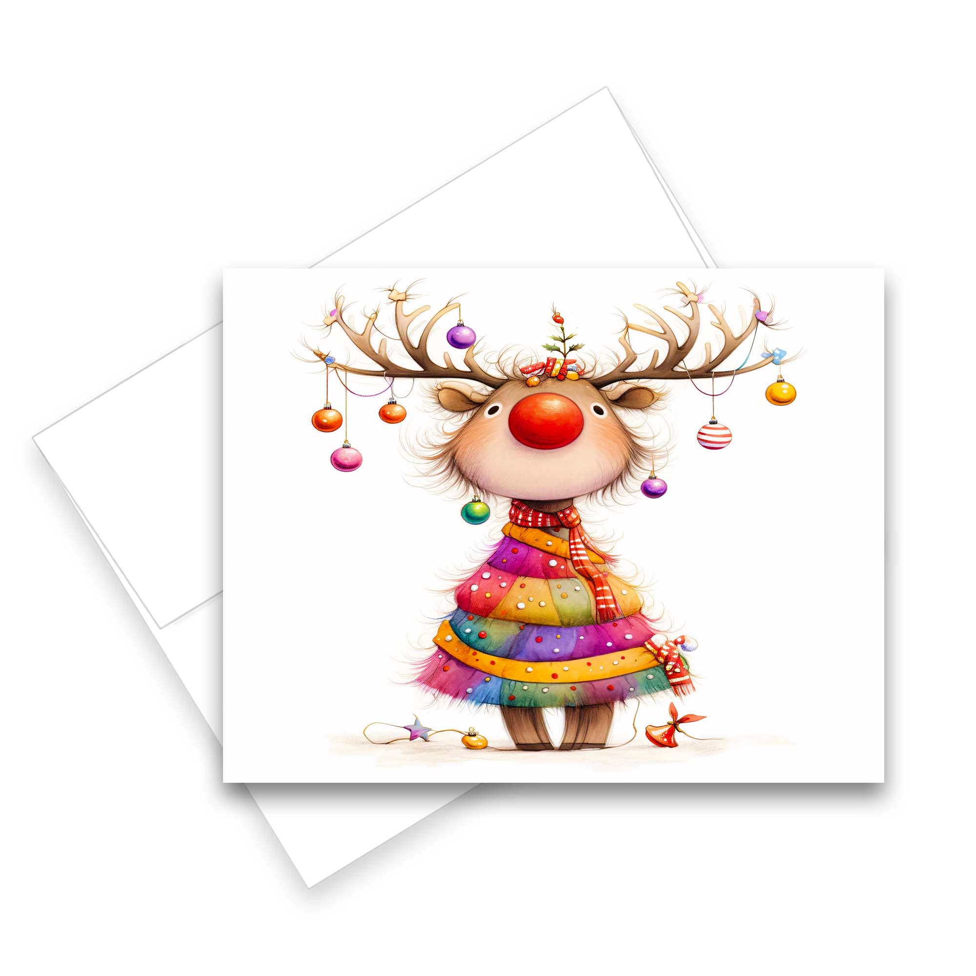 Aria Rae - Wholesale Christmas Card - Assorted Christmas Funny Reindeer Note Cards, Set of 66
