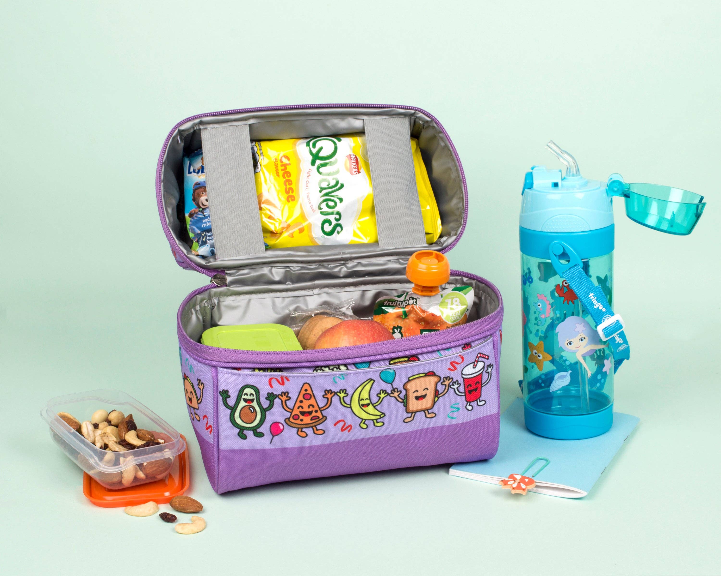 Fringoo Group Ltd - Vente Sac/boîte repas – enfant - Sac à lunch rétro Conga Line Food6