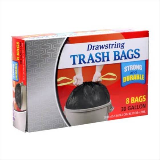 EcoQuality – wholesale Rubbish can/Rubbish bin – 30-Gallon Drawstring Trash Bags - Durable & Leak-Proof