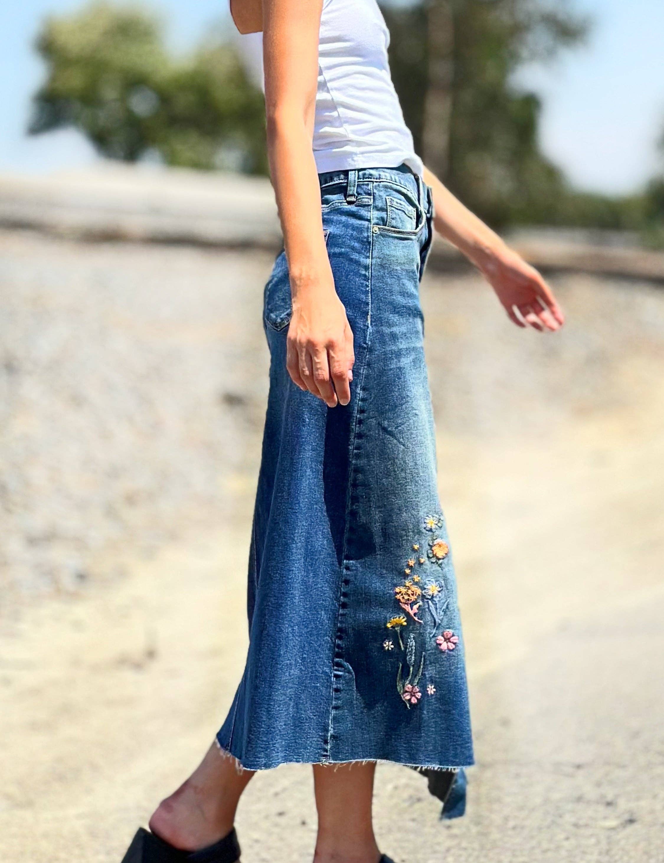 Denim Blossom Skirt for wholesale on Faire2