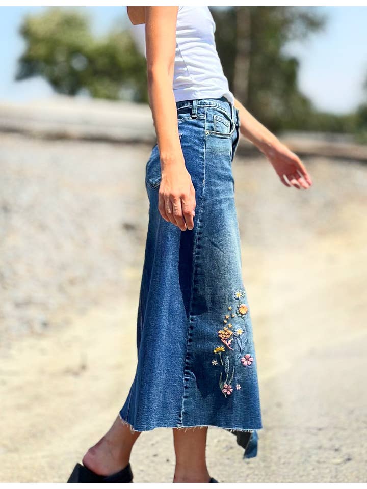 Denim Blossom Skirt for wholesale on Faire2