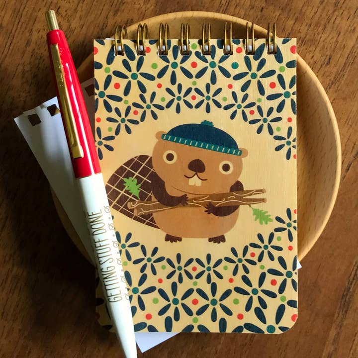 Eager Beaver Gift Set - Mini Notepad & Pen for wholesale by Night Owl Paper Goods
