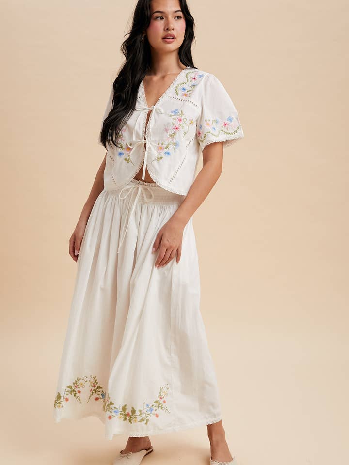 EMBROIDERED SKIRT + TOP SET for wholesale by In Loom
