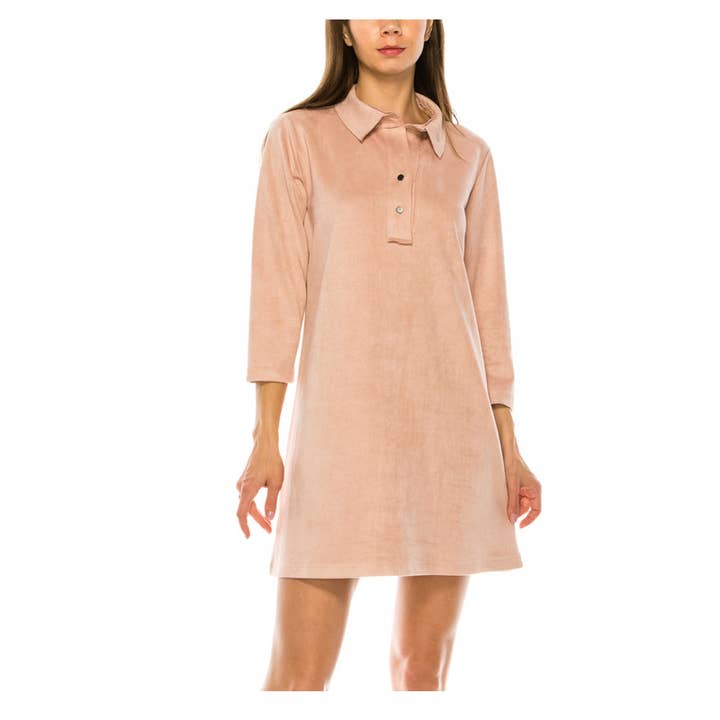 W.A.Y. --Wonderful And Young – wholesale Klänning - Dam – W.A.Y. Henley krage MOCKA KLÄNNING