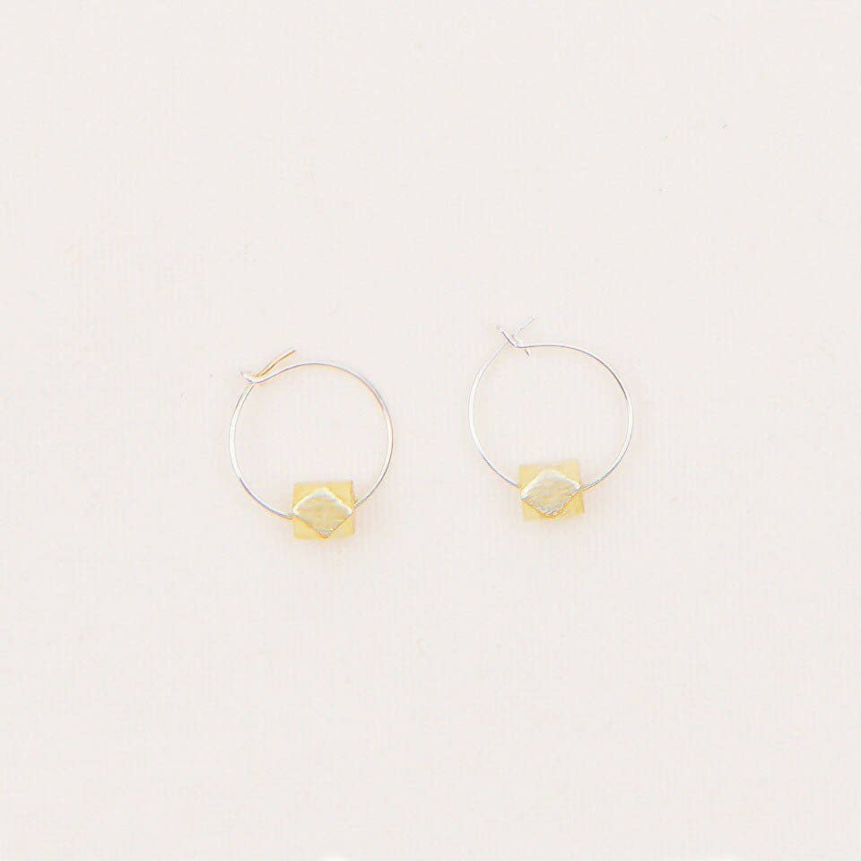 Altiplano - Wholesale Hoop Earrings - Tiny Hoops With Faceted Metal Bead0