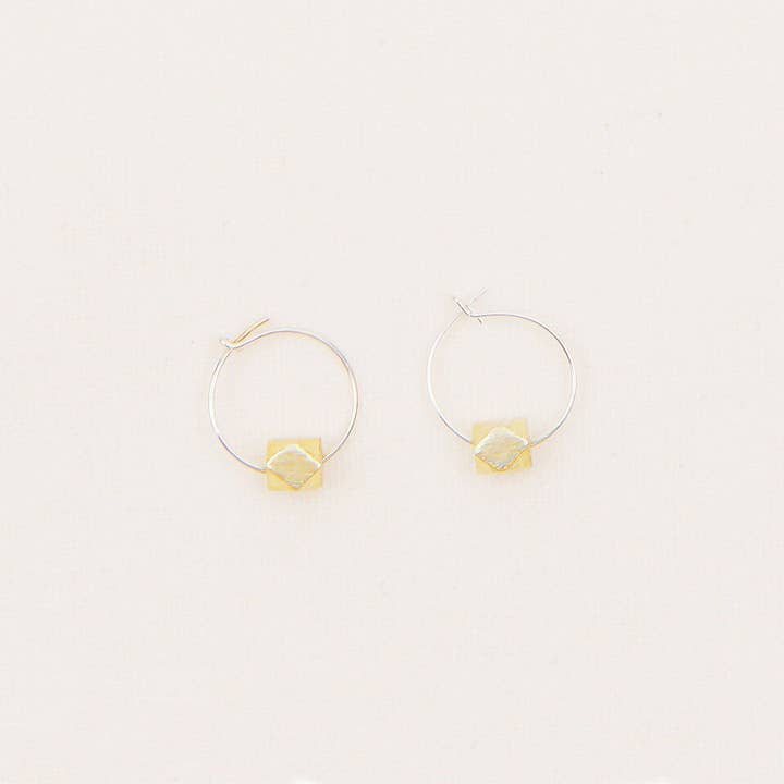 Altiplano - Wholesale Hoop Earrings - Tiny Hoops With Faceted Metal Bead