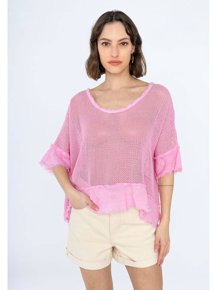 LINEN & COTTON HOUSE – Großhandel Bluse – Damen – TOP AUS BAUMWOLLSTRICK 23911 100 % BAUMWOLLE