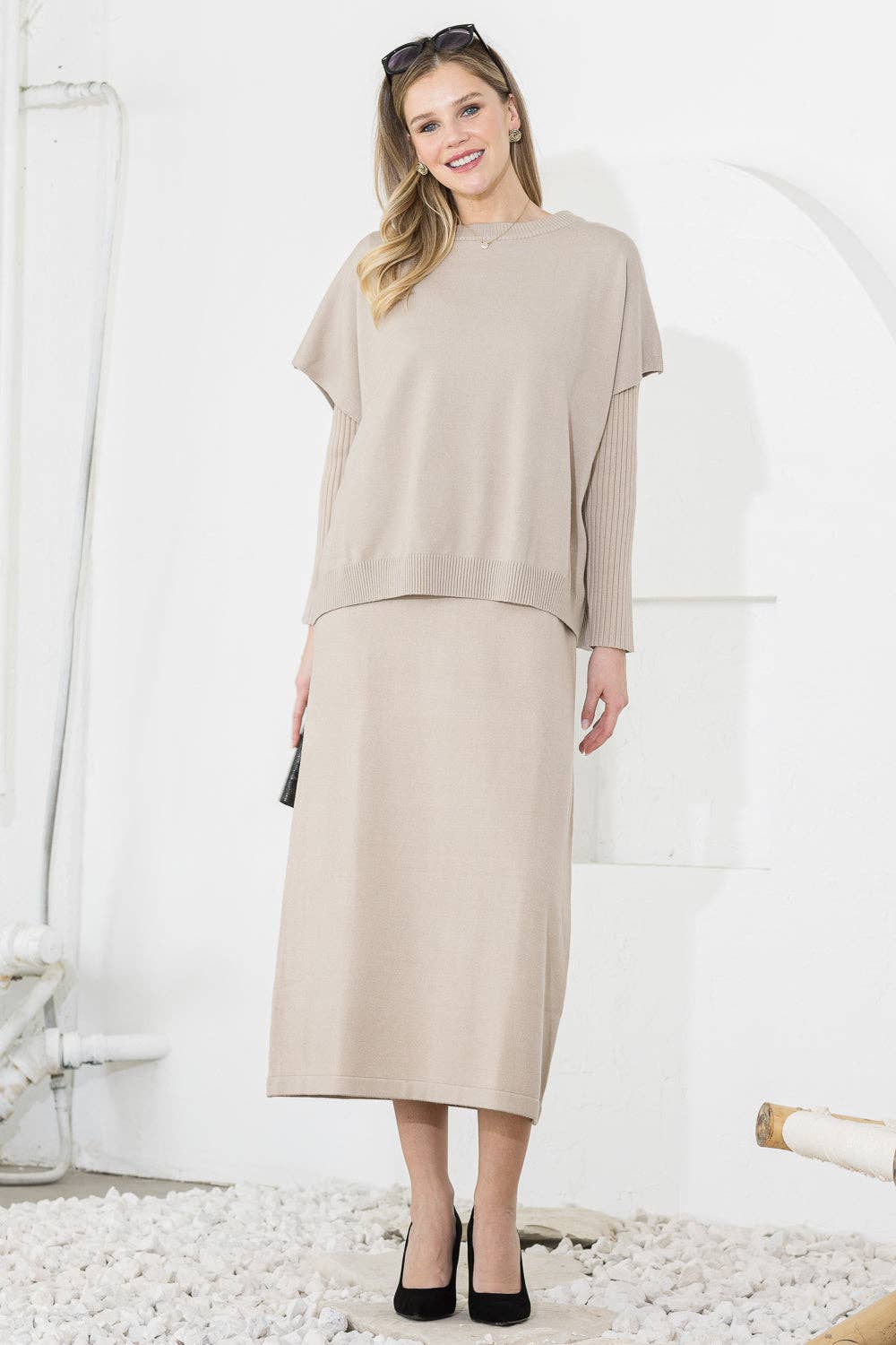 Joh Apparel - Vendita all'ingrosso Vestito - Donna - Abito Maglione Lavorato a Maglia Sandra7