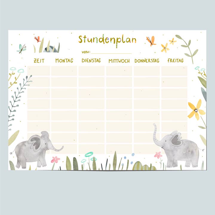 Hannahs Firlefanz - Wholesale Calendar - Timetable Elephant, School Start, School Cone, School Enrollment