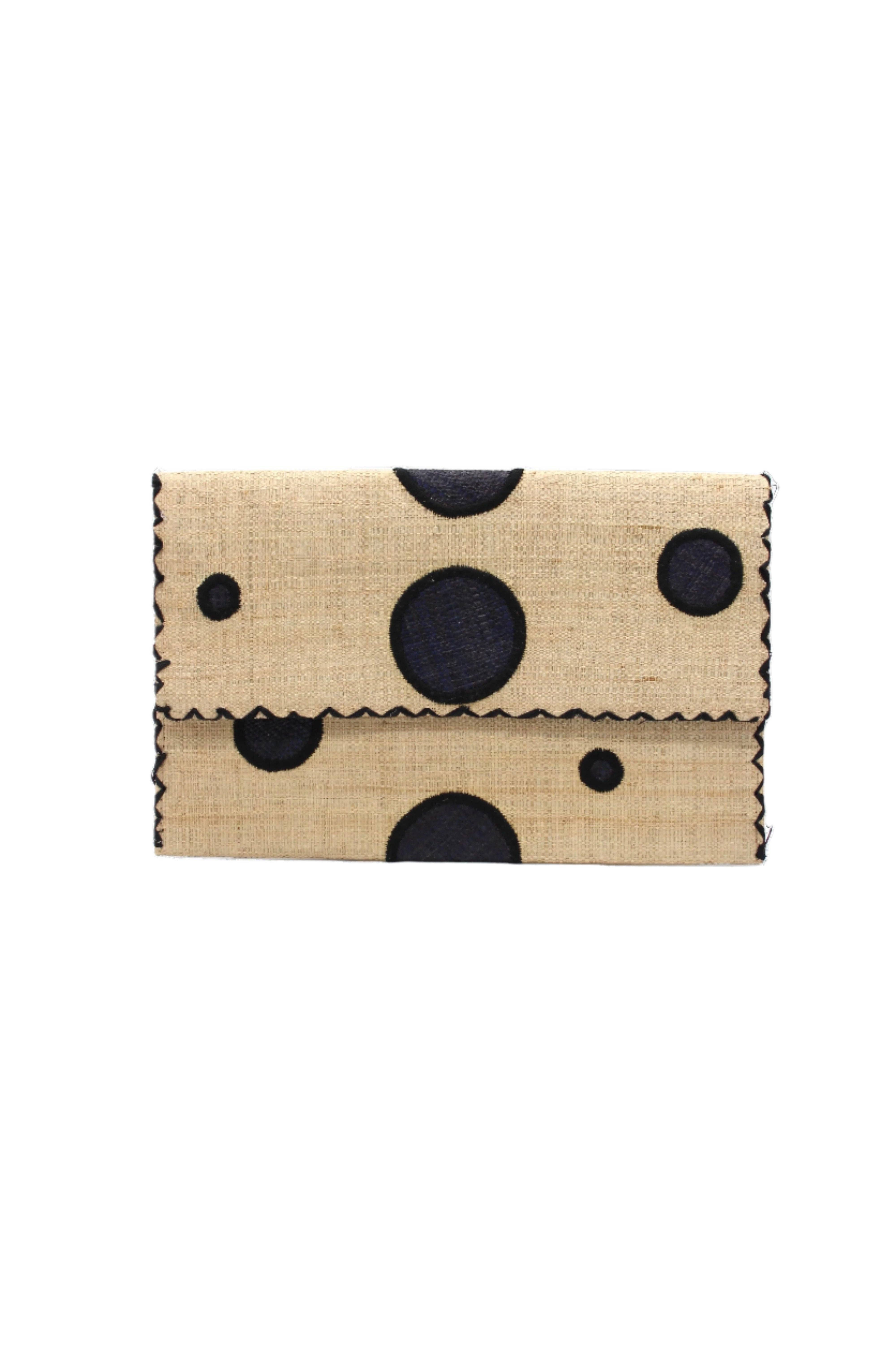 Shebobo - Vente Pochette – femme - Pochette enveloppe en paille à pois Capri6
