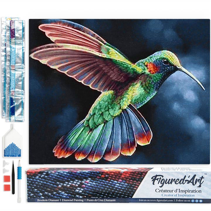 Diamond Painting - Hummingbird in the Night for wholesale by Figured'Art