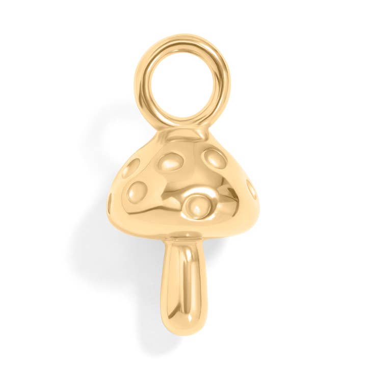 18K Gold PVD Stainless Steel Mushroom Charm for wholesale by WJW