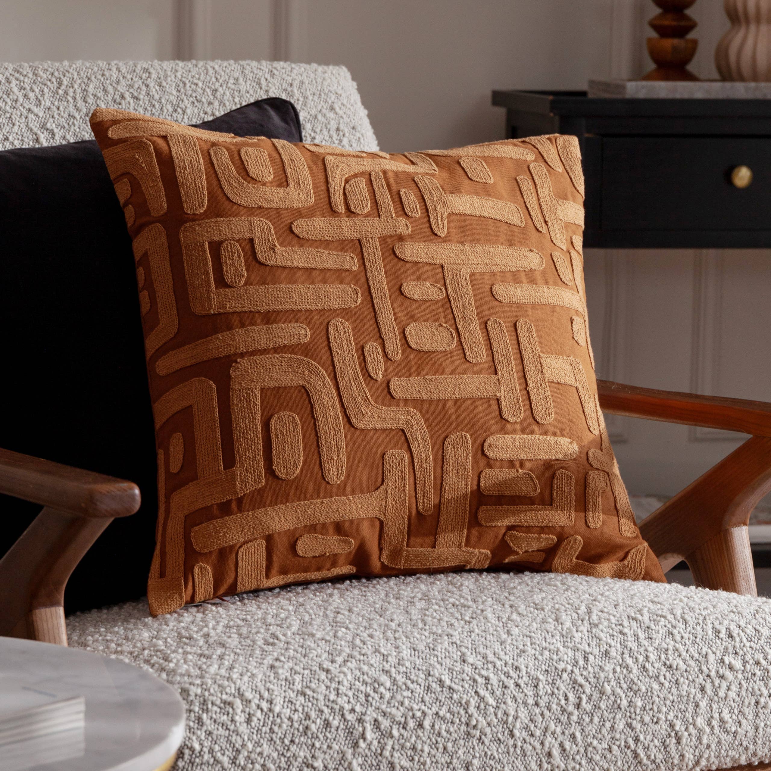 Kupfer Besticktes Baumwollkissen Brooke Kupfer für den Großhandel auf Faire0