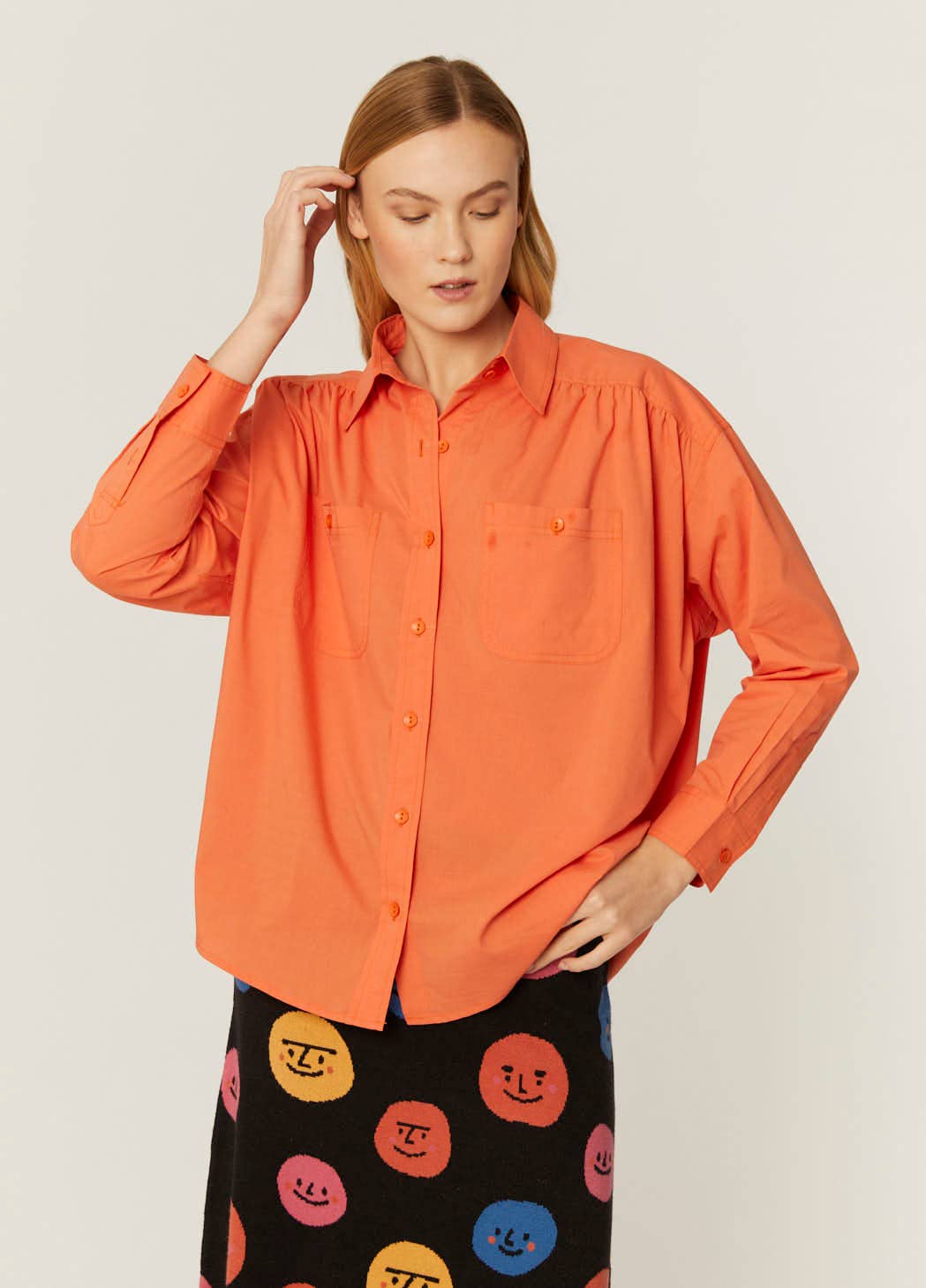 Pepaloves - Wholesale Button Down Shirt - Women's - CAMISA OVERSIZE MELOCOTON1